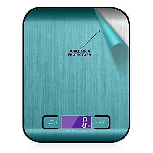 Sonolife - Báscula Digital para Cocina de Acero Inoxidable, 5kg / 11 lbs, Balanza de Alimentos Multifuncional