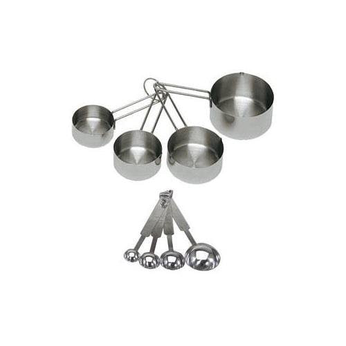 ChefLand Juego de 8 piezas de lujo de acero inoxidable taza de medición y cuchara dosificadora