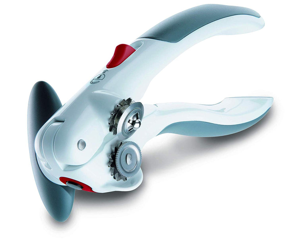 Zyliss Lock N' Lift Abrelatas manual con imán para levantar tapa, blanco