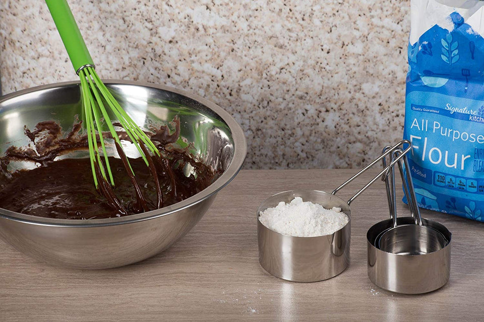 ChefLand Juego de 8 piezas de lujo de acero inoxidable taza de medición y cuchara dosificadora