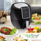 Freidora de aire digital – Cesta eléctrica sin aceite para cocina con freír antiadherente, 5,3 l de capacidad