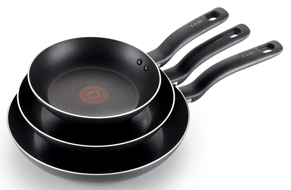 T-fal Juego de Sartenes con antiadherente de 20cm, 23.7cm y 27.5cm