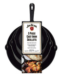 Jim Beam - Juego de 3 calaveras de hierro fundido preestañadas con distribución uniforme del calor y retención de calor (15,24 cm, 20,32 cm, 25,4 cm)