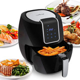 Freidora de aire digital – Cesta eléctrica sin aceite para cocina con freír antiadherente, 5,3 l de capacidad